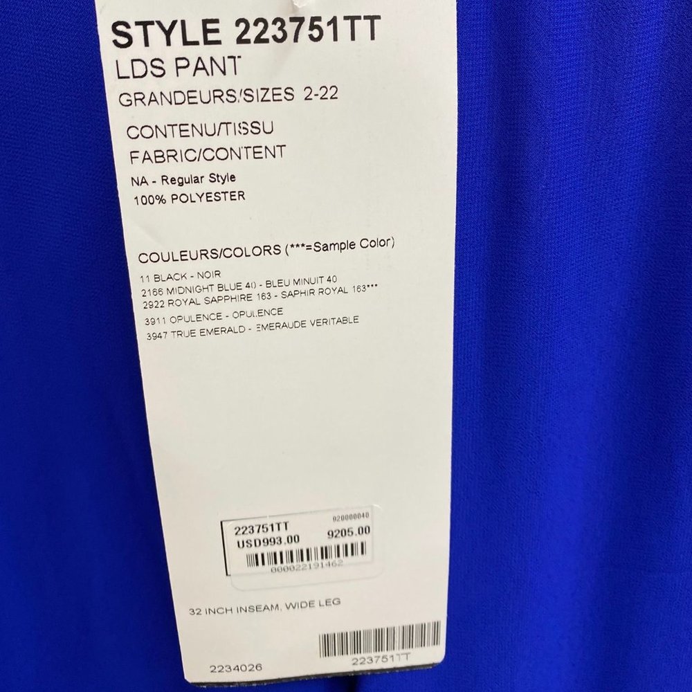 NEW Size 6 Joseph Ribkoff Blue High Waist Pull On Chiffon Palazzo Pants 223751TT - Picture 4 of 7